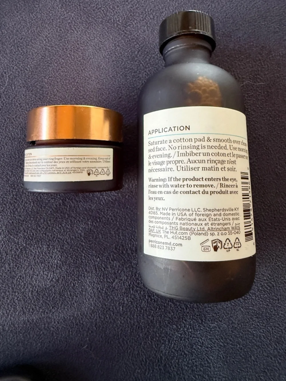 Perricone MD Pore Minimizing Toner + Brightening Under Eye Cream Bundle New